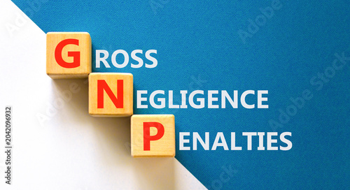 Tableau sur toile GNP gross negligence penalties symbol