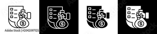 Tableau sur toile Financing Icon In Outline And Glyph Styles With Black And White Variations