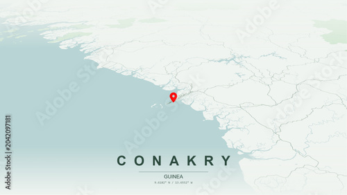 фотографія Modern minimalist vector map of Conakry, Guinea