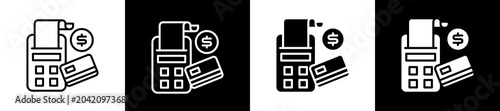 Cuadro en lienzo Payment Icon In Outline And Glyph Styles With Black And White Variations