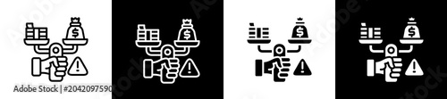Tableau sur toile Solvency Icon In Outline And Glyph Styles With Black And White Variations