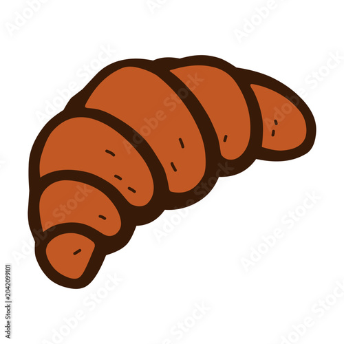 Obraz na plátně croissant illustration french pastry bakery butter flaky