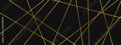 Bild auf Leinwand Abstract chaotic background with irregular gold lines and triangular shapes