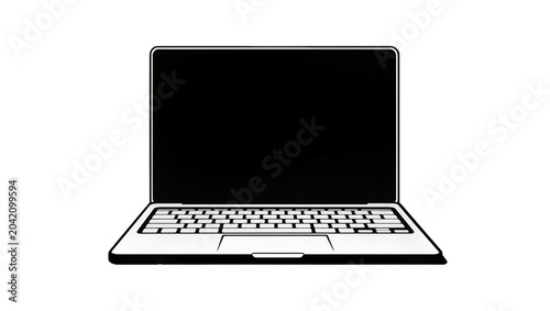 Bild auf Leinwand Modern laptop computer with black screen and keyboard