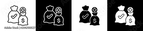 Foto Surplus Icon In Outline And Glyph Styles With Black And White Variations
