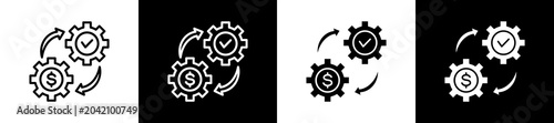 Obraz na płótnie Integration Icon In Outline And Glyph Styles With Black And White Variations