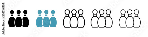 Foto Bowling pins icon set