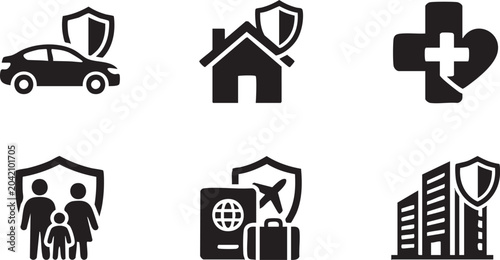 Fotografie Strategic Compliance Insurance Fill Icons Protection