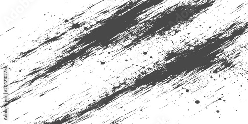 Obraz na plátně Black and white grunge background with ink splatters and textured paint stains f