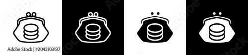 Photos Money Saving Icon In Outline And Glyph Styles With Black And White Variations