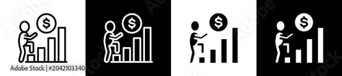 Bilde på lerret Trend Icon In Outline And Glyph Styles With Black And White Variations