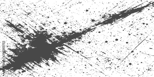 Cuadro en lienzo Black Ink Impact Burst: Explosive grunge splash overlay with elongated spray tra