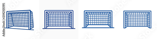 Vector icon line art soccer goal. Vector, illustration, minimalist, flat, icon, icon set, line art