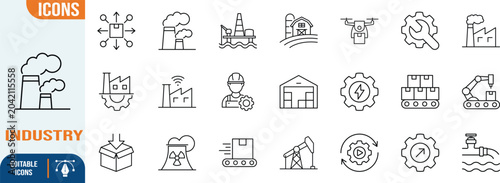 Photos Industrial production manufacturing process icons