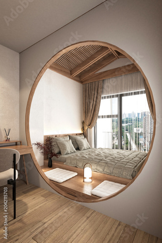 3d render modern bedroom
