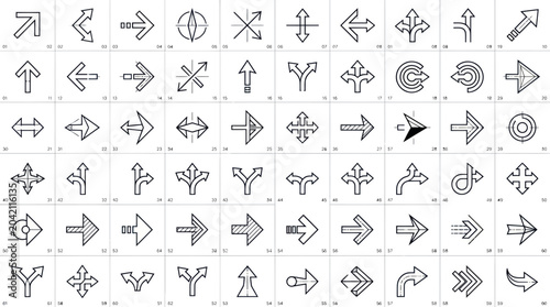 Hand-drawn Arrow Icons Set - Navigation and Direction Symbols
