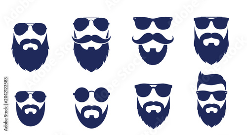 Tableau sur toile Collection of men with facial hair.