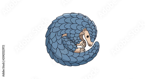 Foto Cartoon dragon curled up sleeping tight.