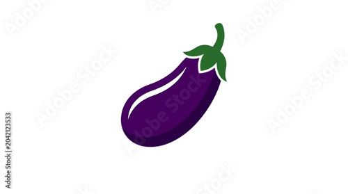 Purple Eggplant Vegetable Illustration.