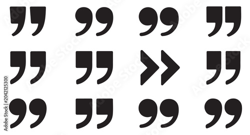 Konstfotografi Multiple quotation marks and double chevron icons for editorial text design and pagination