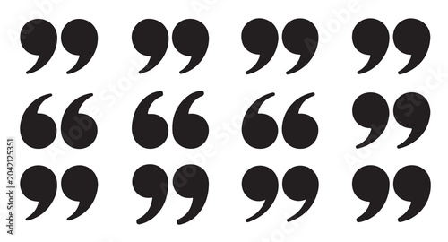 Konstfotografi Minimalist quote icons set featuring simple black punctuation symbols on white background