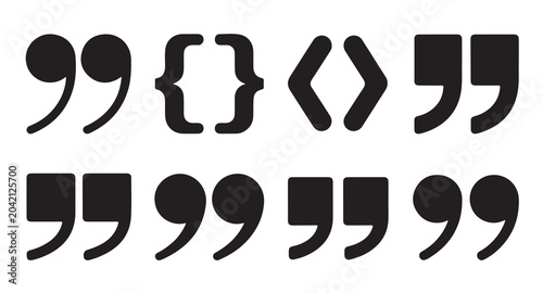 Fotografie Punctuation marks icons including curly brackets angled brackets and double quote symbols