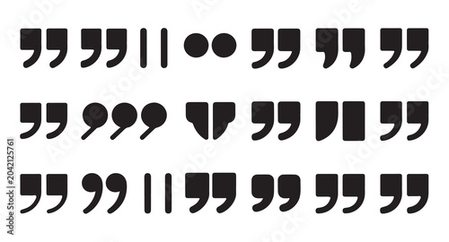 Quadro su tela Extensive library of quote marks and punctuation symbols for diverse graphic design tasks