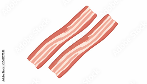 Fotografija Crispy bacon strips, breakfast food, food illustration