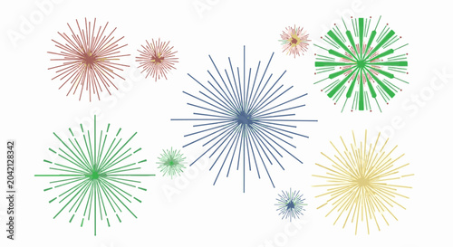 Bild auf Leinwand Abstract bursts of color suggest celebratory fireworks or radiant starburst patt