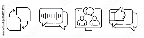 Fotografía Messaging and feedback icons showing chat, call, and reactions