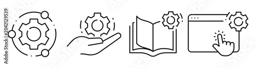 Konstfotografi Settings and support icons showing tools documentation and interaction