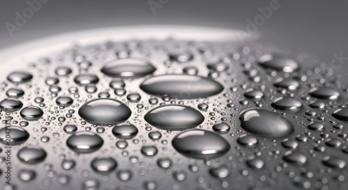 Abstract Water Droplets on Metallic Surface - Macro Detail