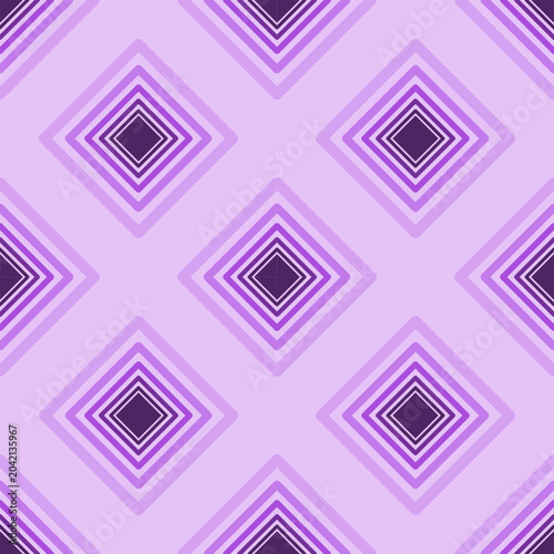 Purple Geometric Diamond Seamless Pattern with Retro Layered Shapes