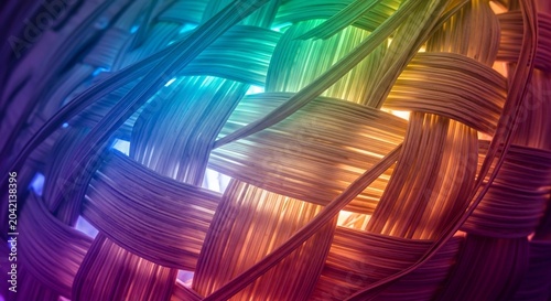Abstract Rainbow Weave Texture Background.