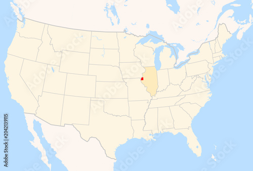 фотографія Locator Map of the County Hancock (Illinois, US) showing the Contiguous United S