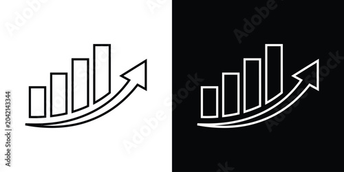 Canvastavla Linear business growth chart with a rising trend arrow