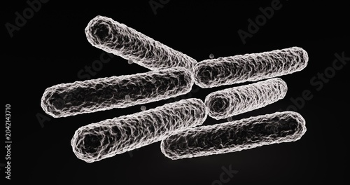 3d model of a small colony of Coli bacteria as seen through a SEM (scanning electron microscope). Not AI generated