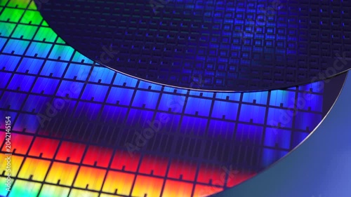Silicon wafer for manufacturing semiconductor of integrated circuit.Electronic circuit designs have been built onto the wafers using micromaching including photolithography