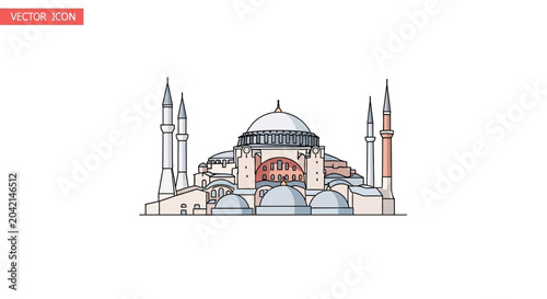 Slika na platnu Hagia Sophia Istanbul Landmark Vector Illustration