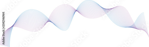 Bilde på lerret Abstract, swirling, purple, blue, and white wave, ribbon, or streamer vector des