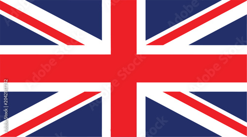 Tablou pe pânză National flag of the united kingdom with red white and blue colors