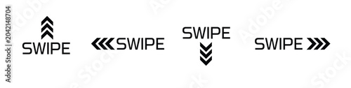 Swipe icon set. Right  left  up  and down slide or scroll hand sign. Drag buttons symbols. Suitable for apps and websites ui designs