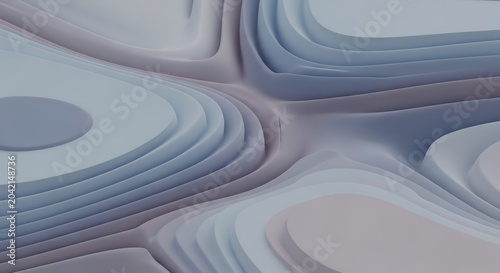 Abstract Blue and Gray Layered Organic Forms Background.