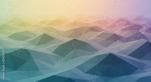 Abstract Low Poly Landscape with Gradient Colors.