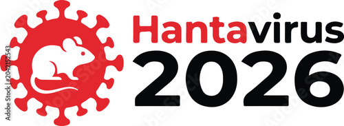 Hantavirus 2026 Virus Outbreak Symbol with Rodent Vector Health Awareness Illustration .