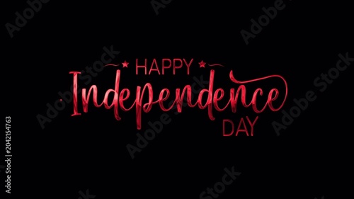 Four colors of Celebrate independence day with bold red calligraphy on a black background greeting card. Perfect for holiday graphic design projects.