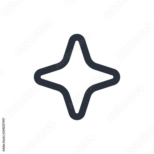 AI Sparkle Icon. Minimalist Artificial Intelligence Magic Symbol for UI/UX Design.