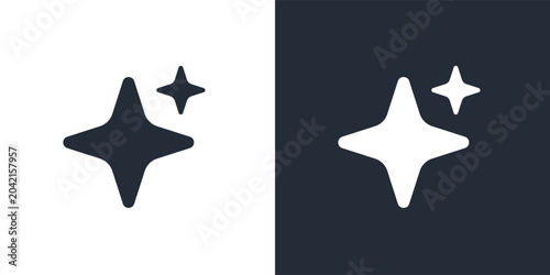 AI Sparkle Icon. Minimalist Artificial Intelligence Magic Symbol for UI/UX Design.
