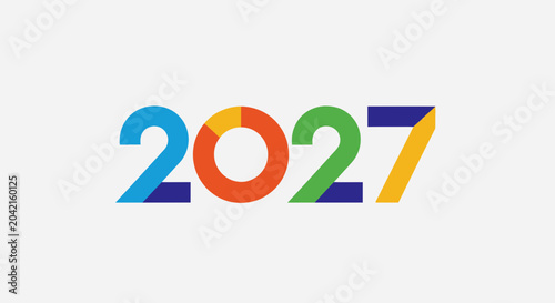 Bild auf Leinwand Colorful 2027 Number Text Graphic Design.