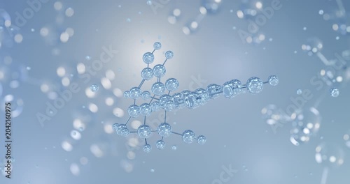 Epicatechin rotating 3D model of antioxidant flavonoid compound, seamless looped video

